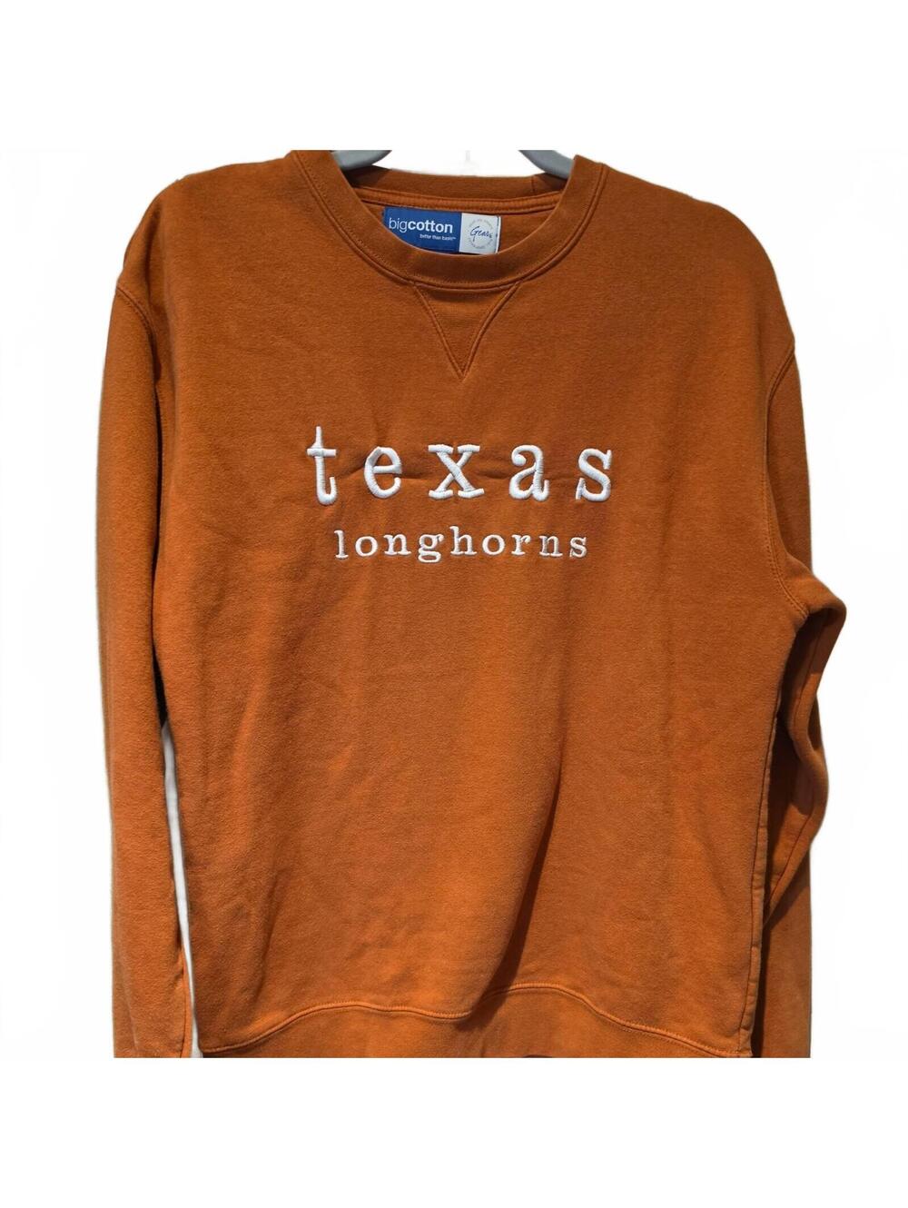 Texas Longhorns men burnt orange embroidered lettering game day sweatshirt sz M